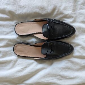 Black Leather Slip-On Women’s Loafers J Crew